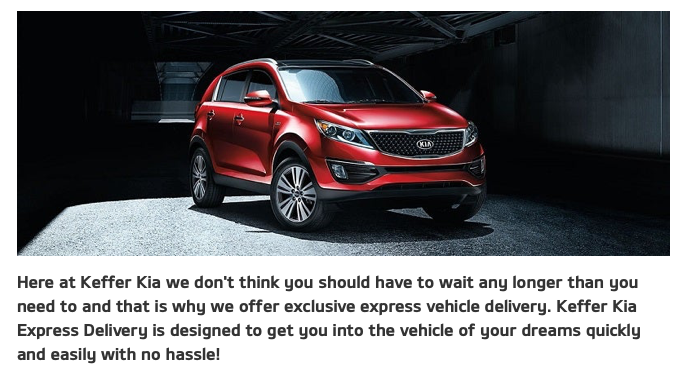 What is Kia Express delivery from Keffer Kia?